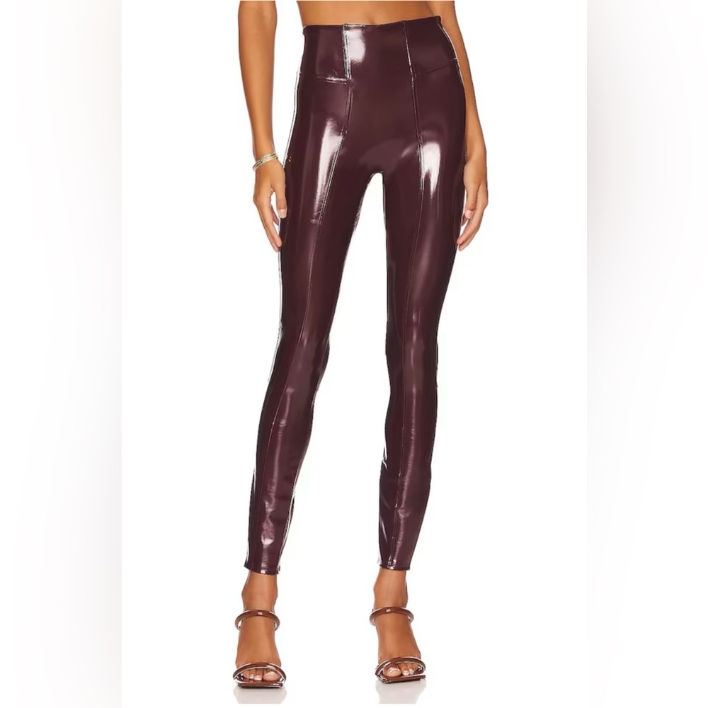 Spanx Faux Patent Leather Leggings Ruby Size L